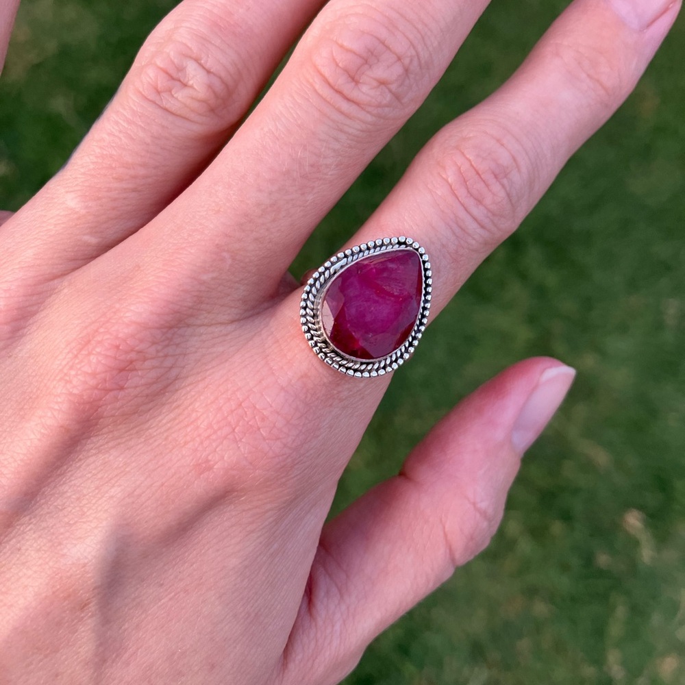 925 Ruby Crystal Ring - image 3